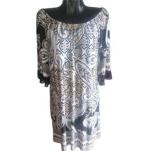 Artizan Black and White Paisley Dress L